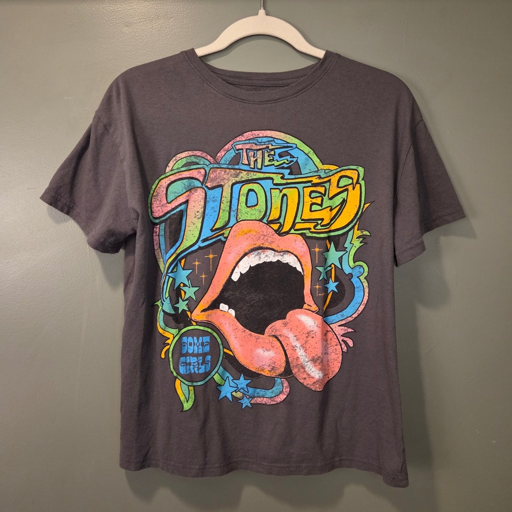 The Rolling Stones Some Girls Tongue Graphic T-Shirt, Men's Size M, Gray Multi